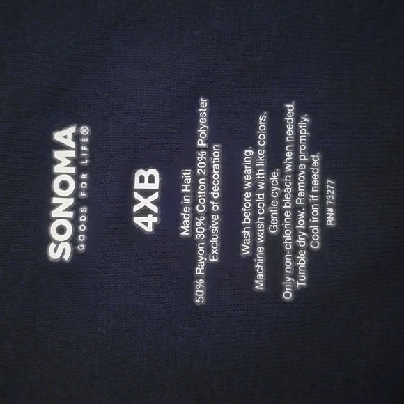 SONOMA BRAND MEN'S BIG AND TALL SOFT CREWNECK BLUE AND GRAY SHIRT SIZE 4XB - Picture 13 of 13